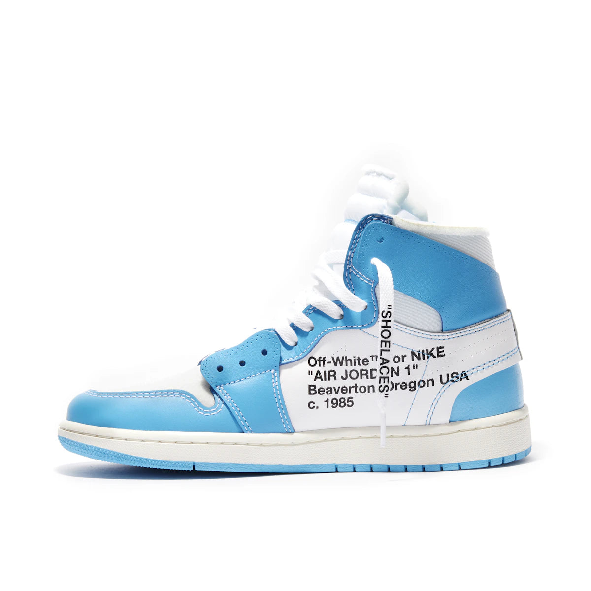 Air Jordan 1 Retro High Off White University Blue by Jordan's in Shoes. Available at KershKicks for £2250.00. A must-have for fans of Jordan's looking to elevate their style with this Shoes.
