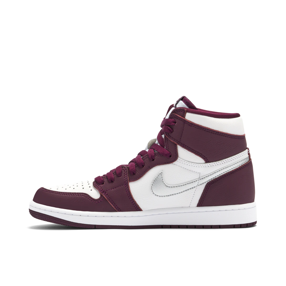 Jordan 1 Retro High OG Bordeaux by Jordan's in Shoes. Available at KershKicks for £175.00. A must-have for fans of Jordan's looking to elevate their style with this Shoes.