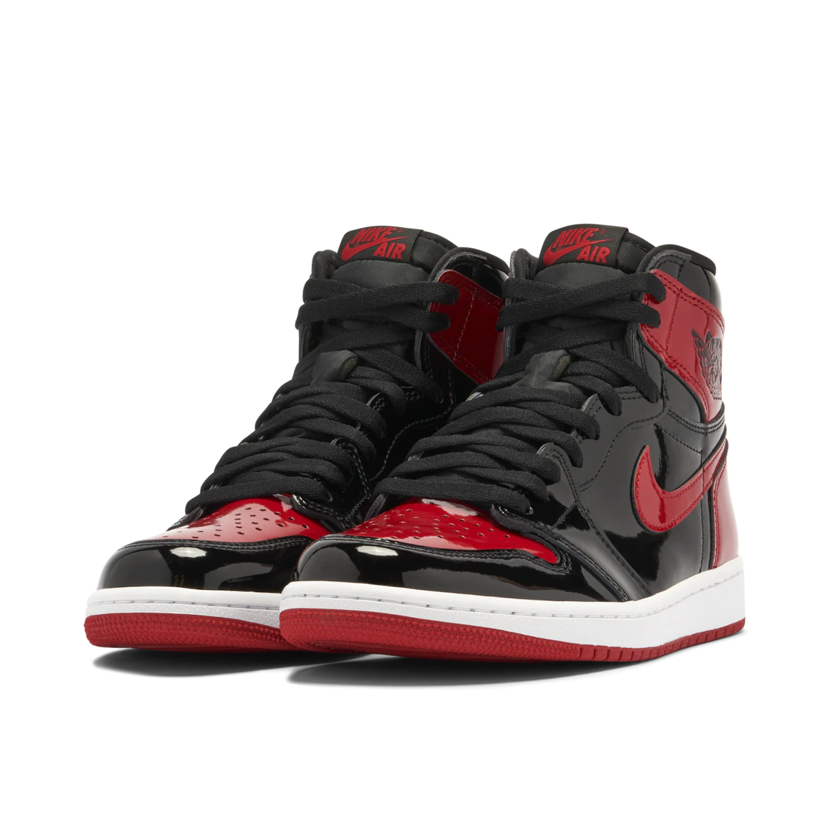 Jordan 1 Retro High OG Patent Bred by Jordan's in Shoes. Available at KershKicks for £235.00. A must-have for fans of Jordan's looking to elevate their style with this Shoes.