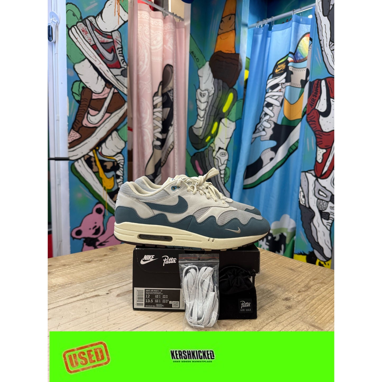 Nike Air Max 1 Patta Waves Noise Aqua UK 11