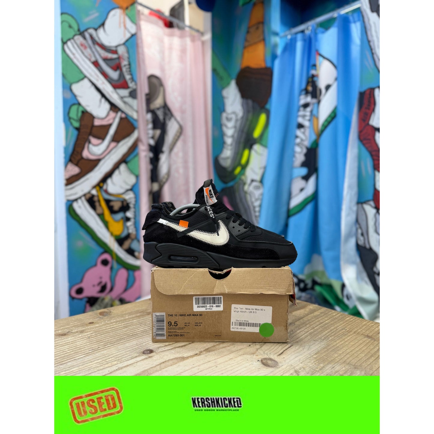 Nike Air Max 90 Off White Black UK8.5