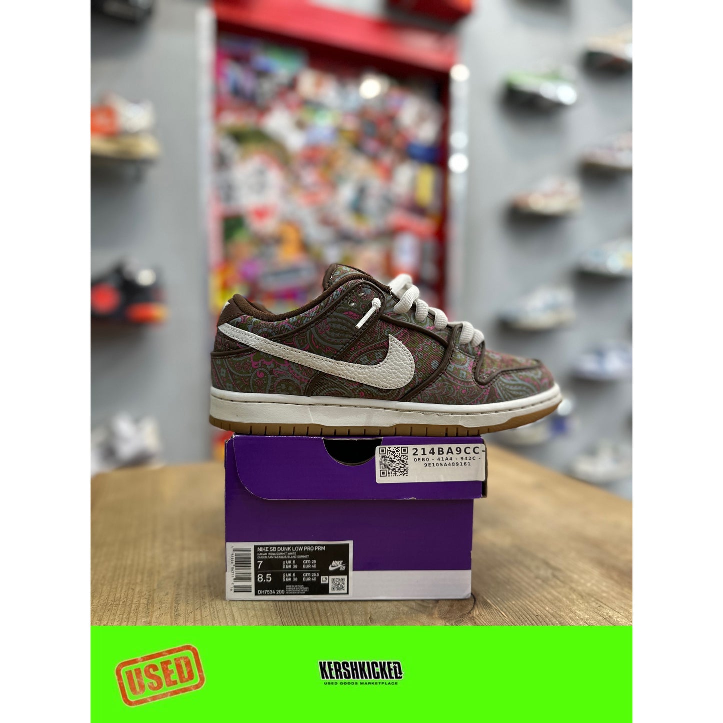 Nike SB Dunk Low Pro Paisley Brown UK 6