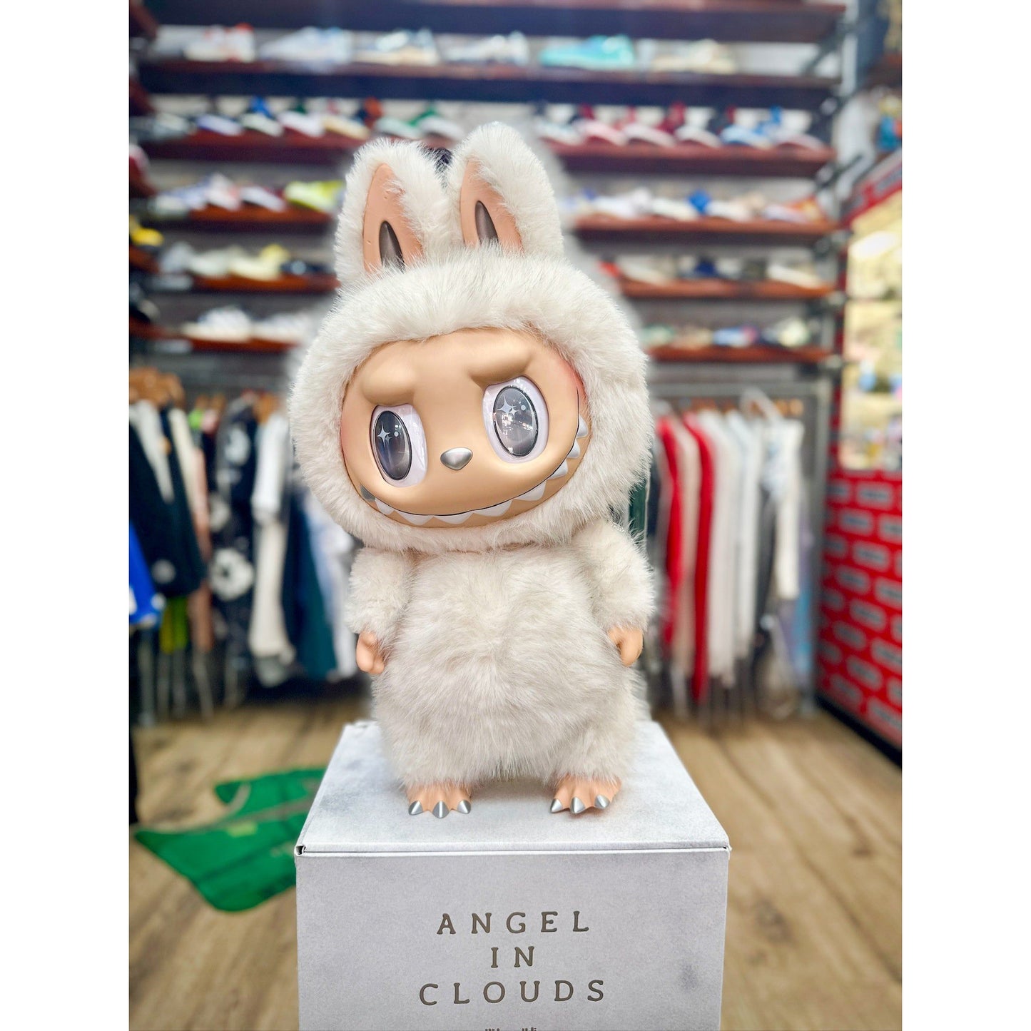 Pop Mart The Monsters Labubu Zimomo Angel in Clouds Figure + Tote Bag