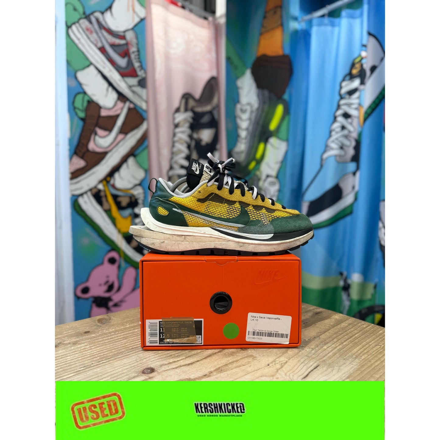 Nike Sacai Vapourwaffle Tour Yellow UK 10