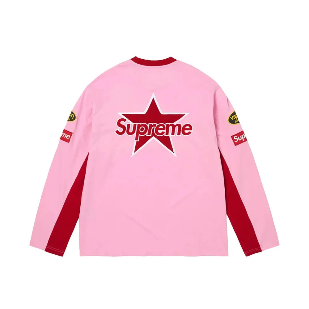 Supreme x Vanson Leathers long-sleeved T-shirt Pink
