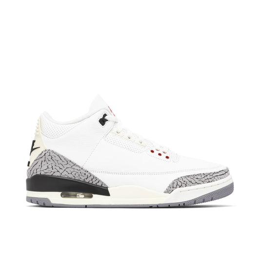 Jordan 3 Retro White Cement Reimagined by Jordan's in Shoes. Available at KershKicks for £250.00. A must-have for fans of Jordan's looking to elevate their style with this Shoes.