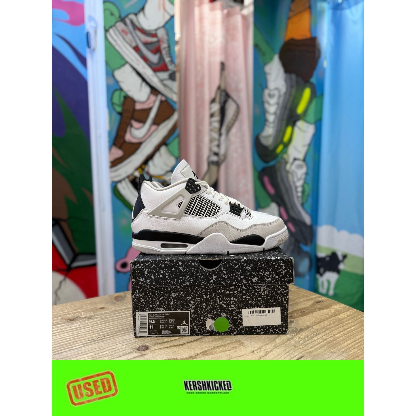 Jordan 4 Military Black UK 8.5
