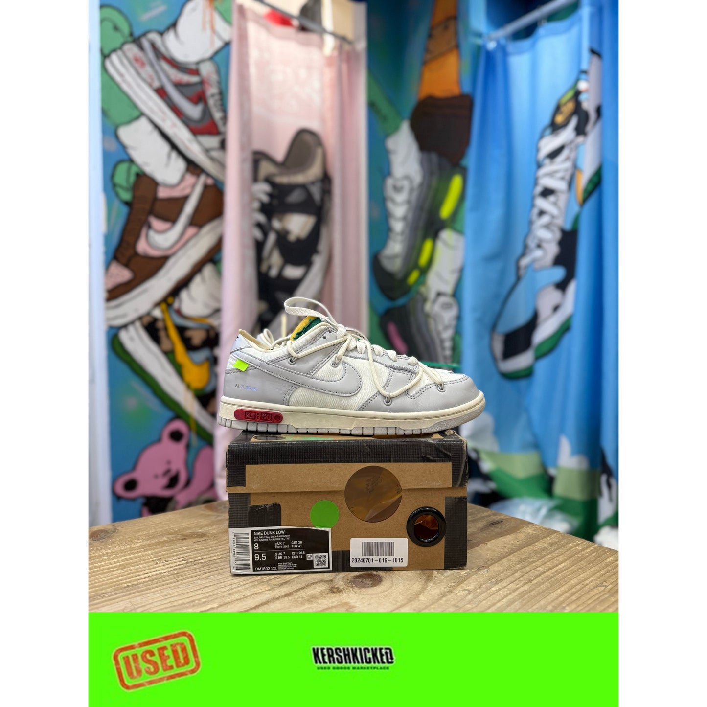 Nike Dunk Low Off White LOT 25 UK7