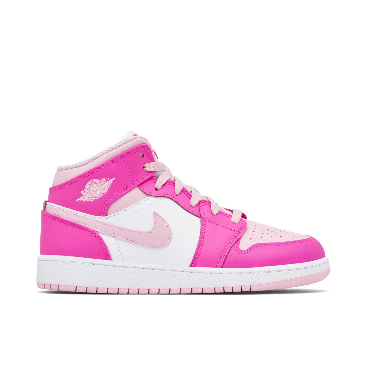 Jordan 1 Mid Fierce Pink (GS) by Jordan's in Shoes. Available at KershKicks for £145.00. A must-have for fans of Jordan's looking to elevate their style with this Shoes.