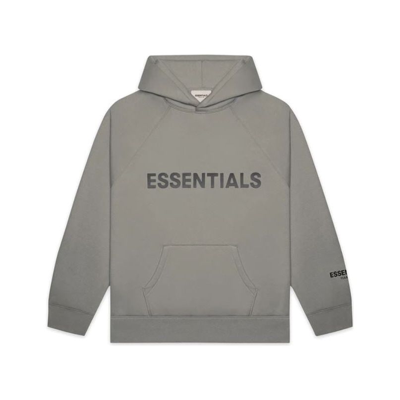 FEAR OF GOD ESSENTIALS Pullover Hoodie Applique Logo Cement by Fear Of God in Clothing. Available at KershKicks for £220.00. A must-have for fans of Fear Of God looking to elevate their style with this Hoodie.