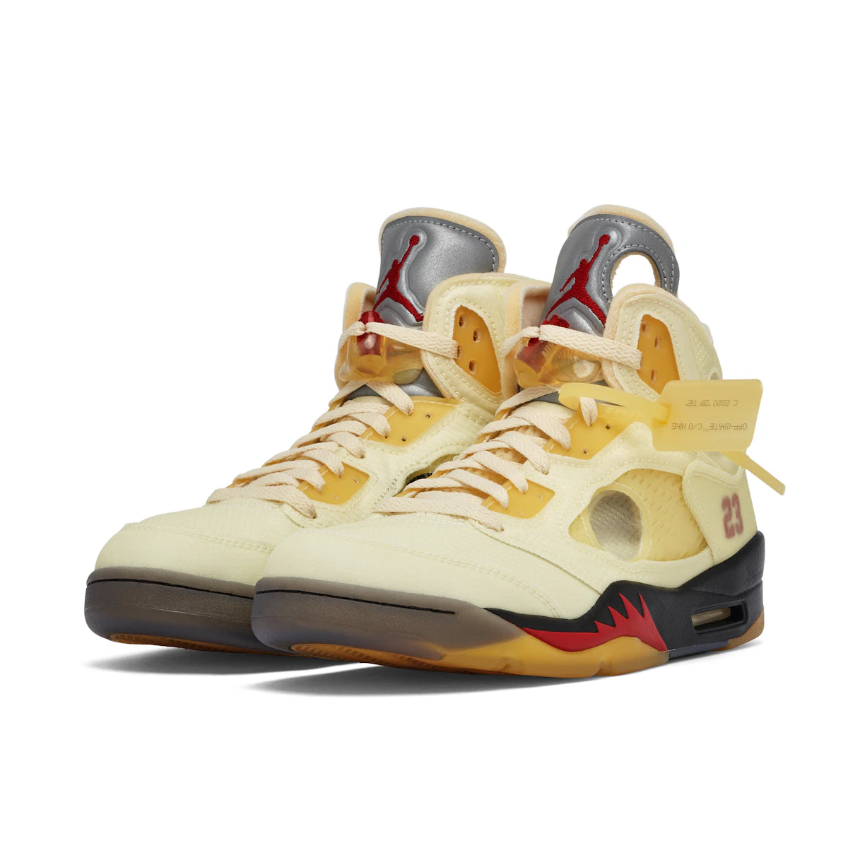 Jordan 5 Retro OFF-WHITE Sail by Jordan's in Shoes. Available at KershKicks for £500.00. A must-have for fans of Jordan's looking to elevate their style with this Shoes.