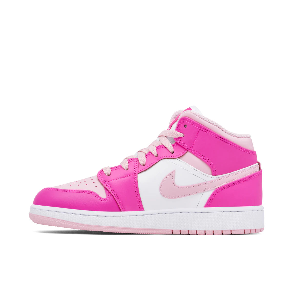 Jordan 1 Mid Fierce Pink (GS) by Jordan's in Shoes. Available at KershKicks for £145.00. A must-have for fans of Jordan's looking to elevate their style with this Shoes.