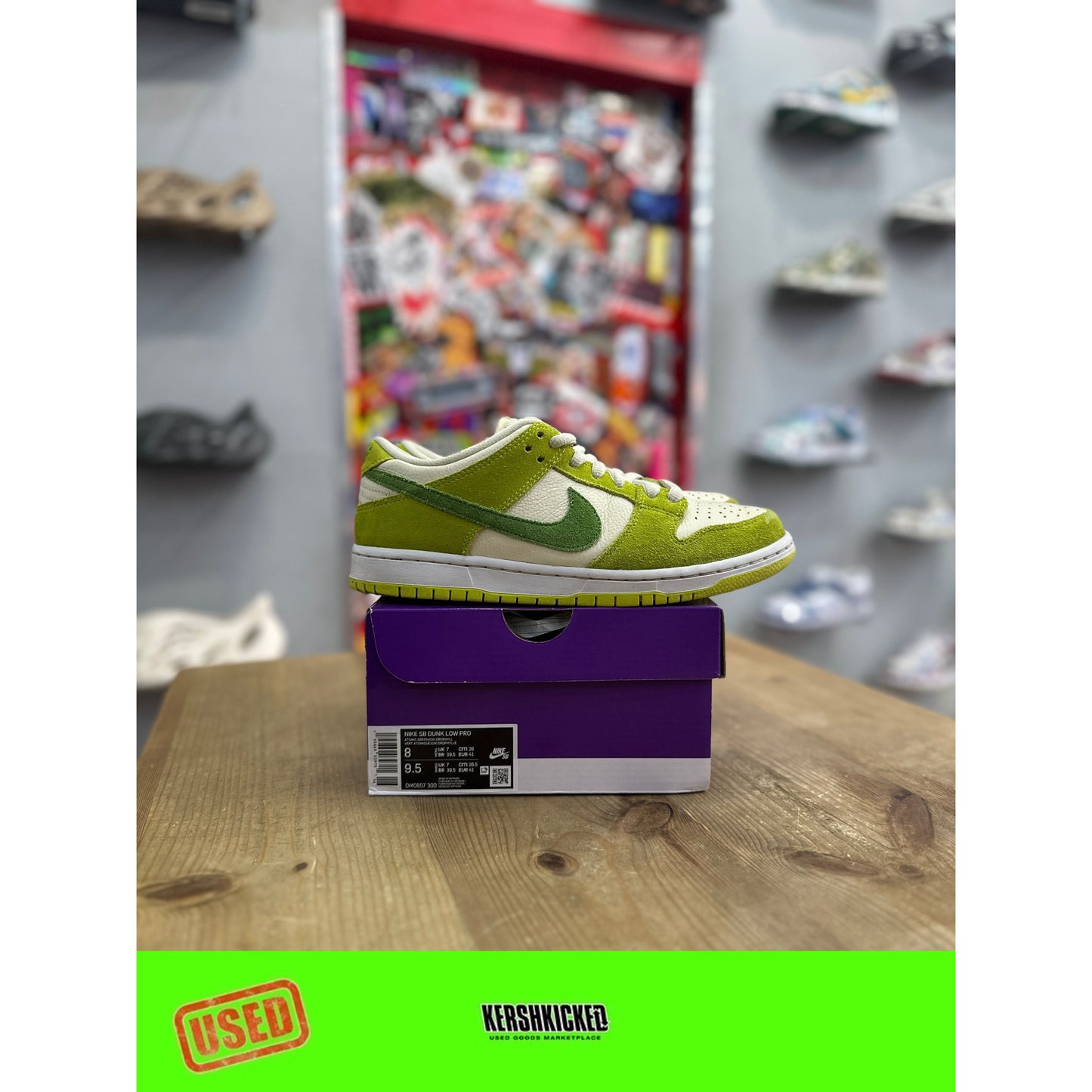 Nike SB Dunk Low Green Apple UK 7.