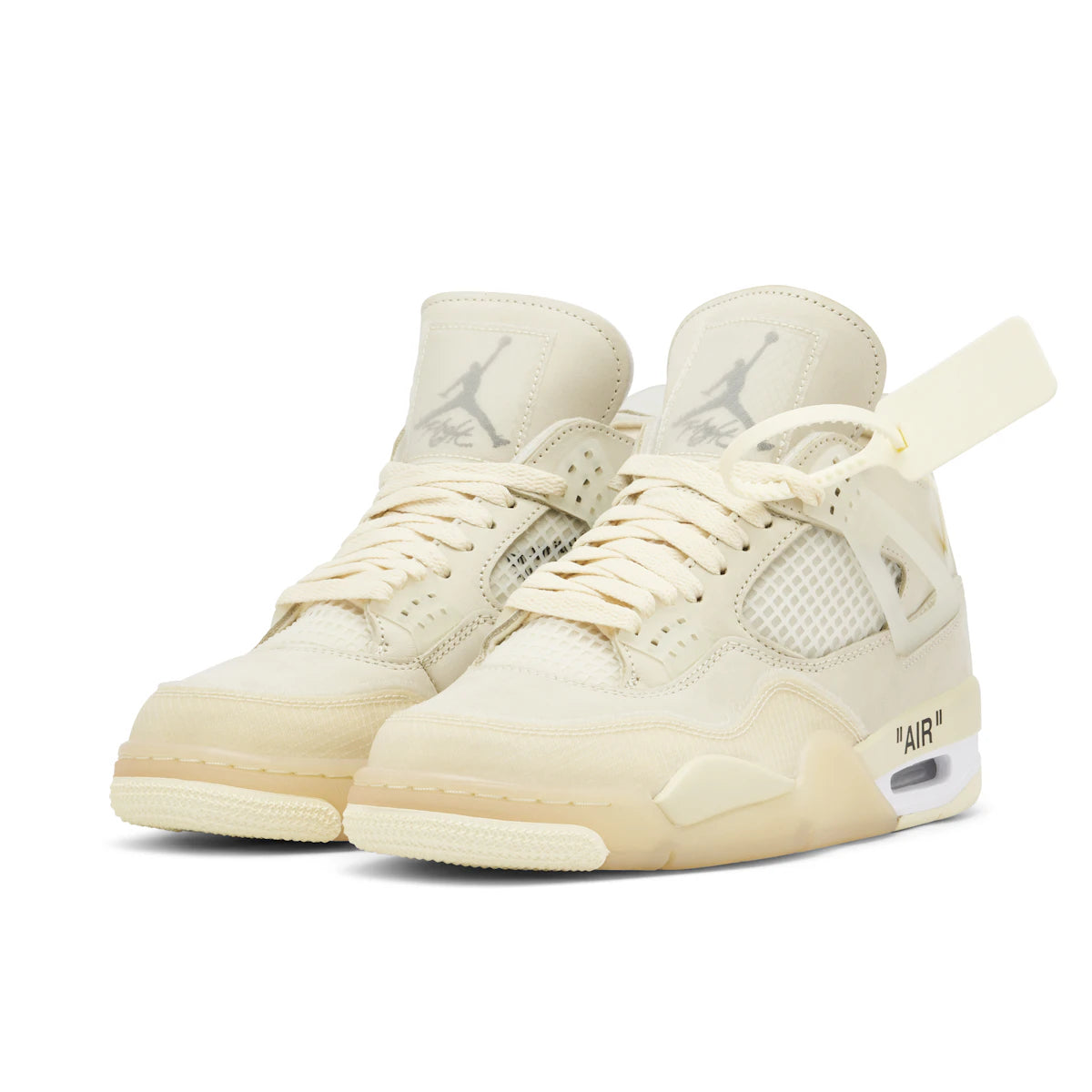 Jordan 4 Retro Off-White Sail (W) by Jordan's in Shoes. Available at KershKicks for £1100.00. A must-have for fans of Jordan's looking to elevate their style with this Shoes.