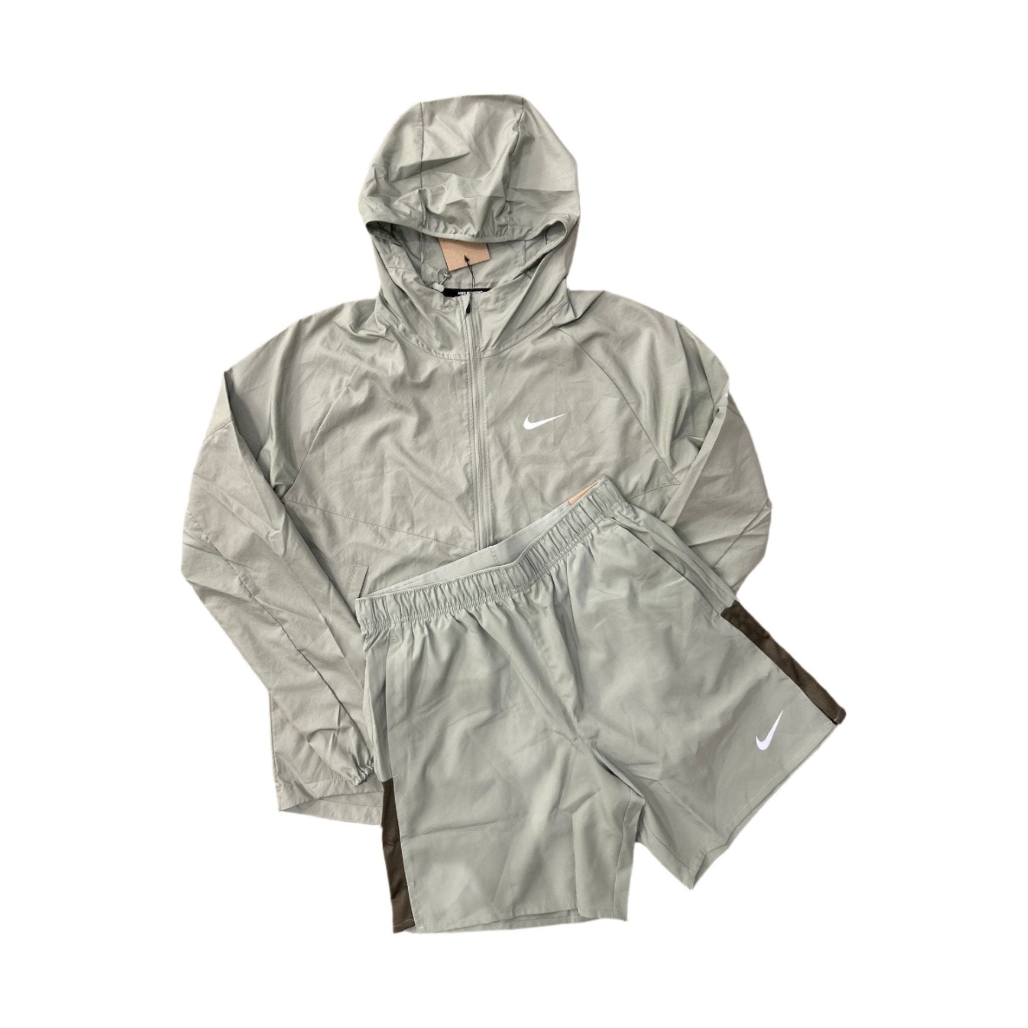 Nike Men's Repel Miler Running Jacket Shorts Set Sage Nike