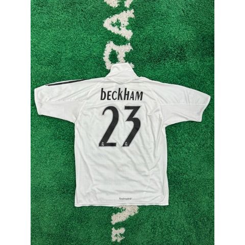 Real Madrid Home Shirt 2005-2006 Beckham #23 XL by KershKits in Clothing. Available at KershKicks for £80.00. A must-have for fans of KershKits looking to elevate their style with this Kits.