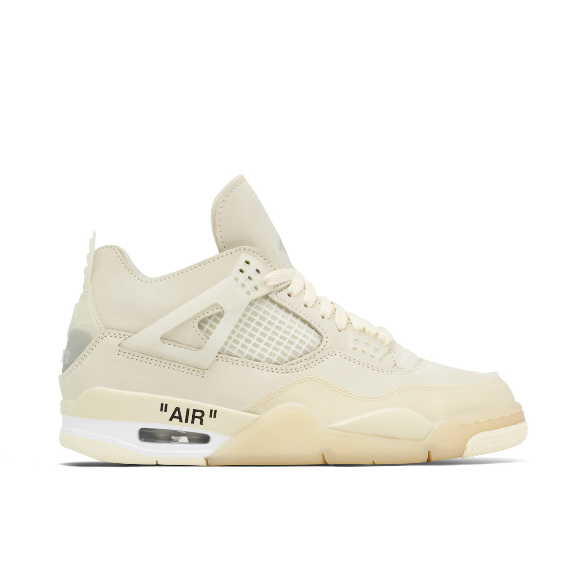 Jordan 4 Retro Off-White Sail (W) by Jordan's in Shoes. Available at KershKicks for £1100.00. A must-have for fans of Jordan's looking to elevate their style with this Shoes.