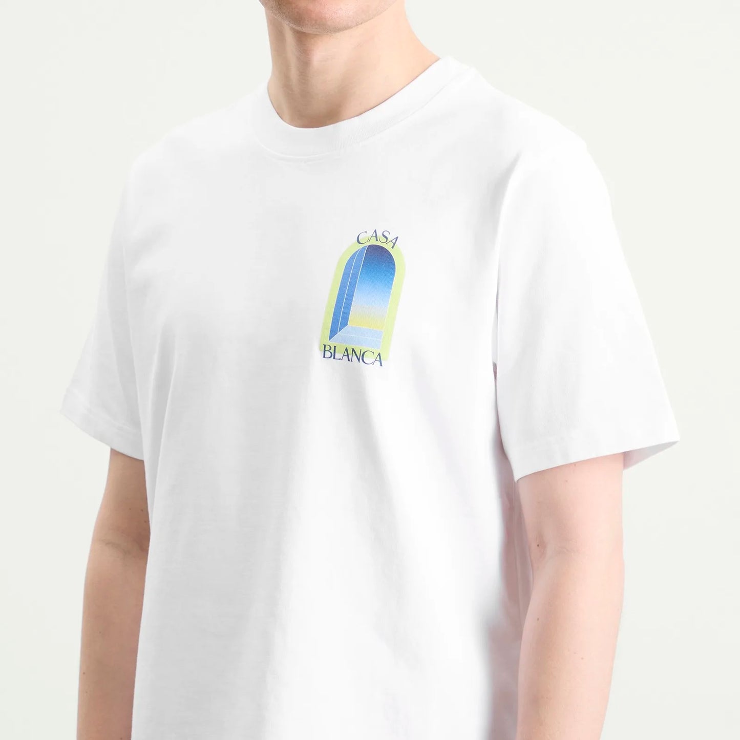 Casablanca White & Lime Arches Short Sleeve T‑Shirt