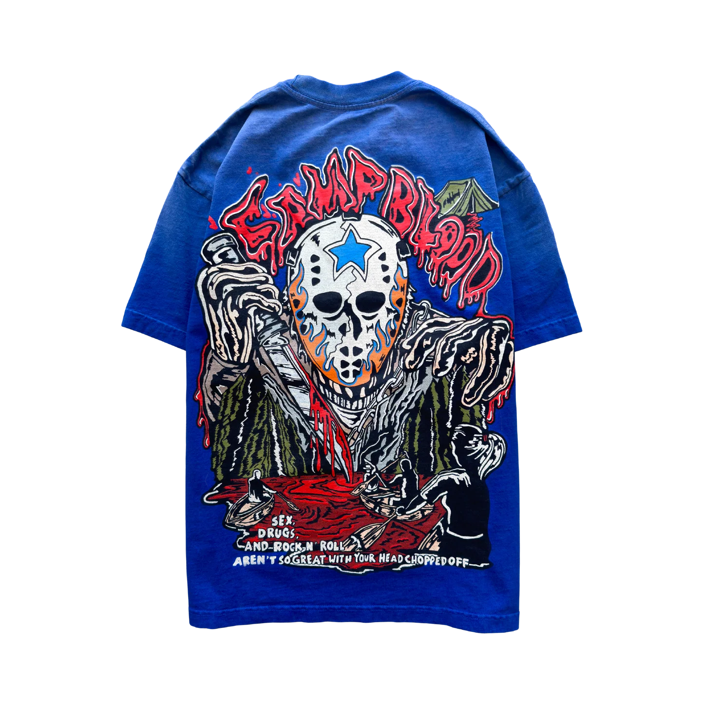 Warren Lotas Camp Blood T-Shirt - Faded Cobalt