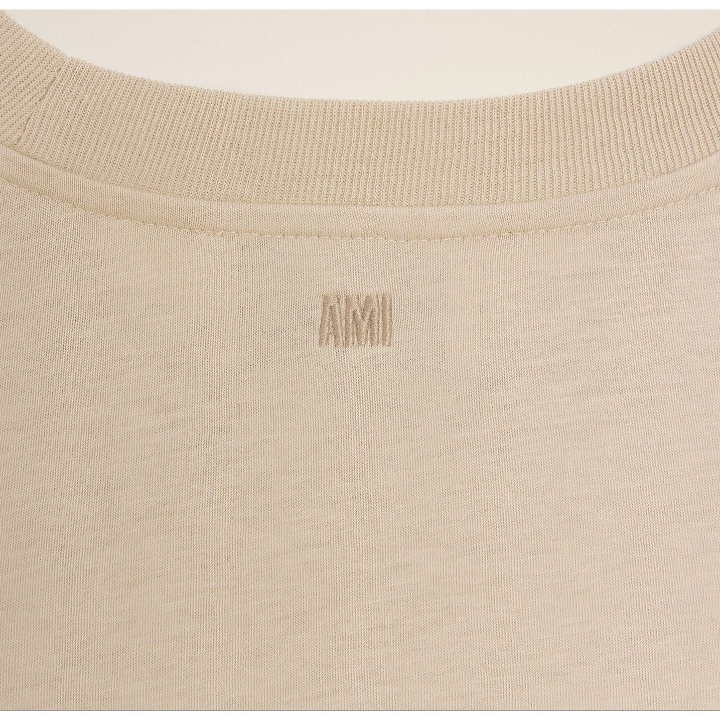 Ami Paris Ami de Coeur Cotton T-Shirt Cafe Creme