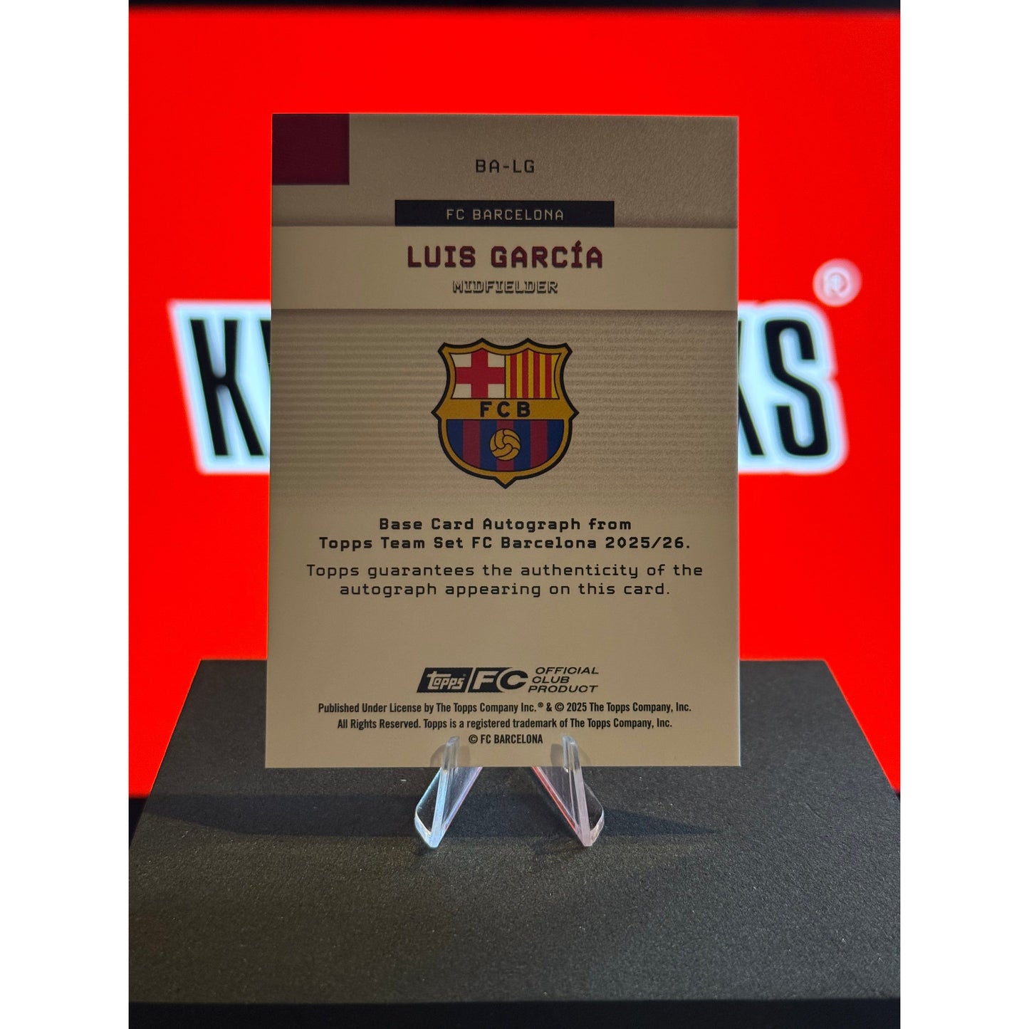 Luis Garcia Auto 82/150 Topps FC BARCELONA