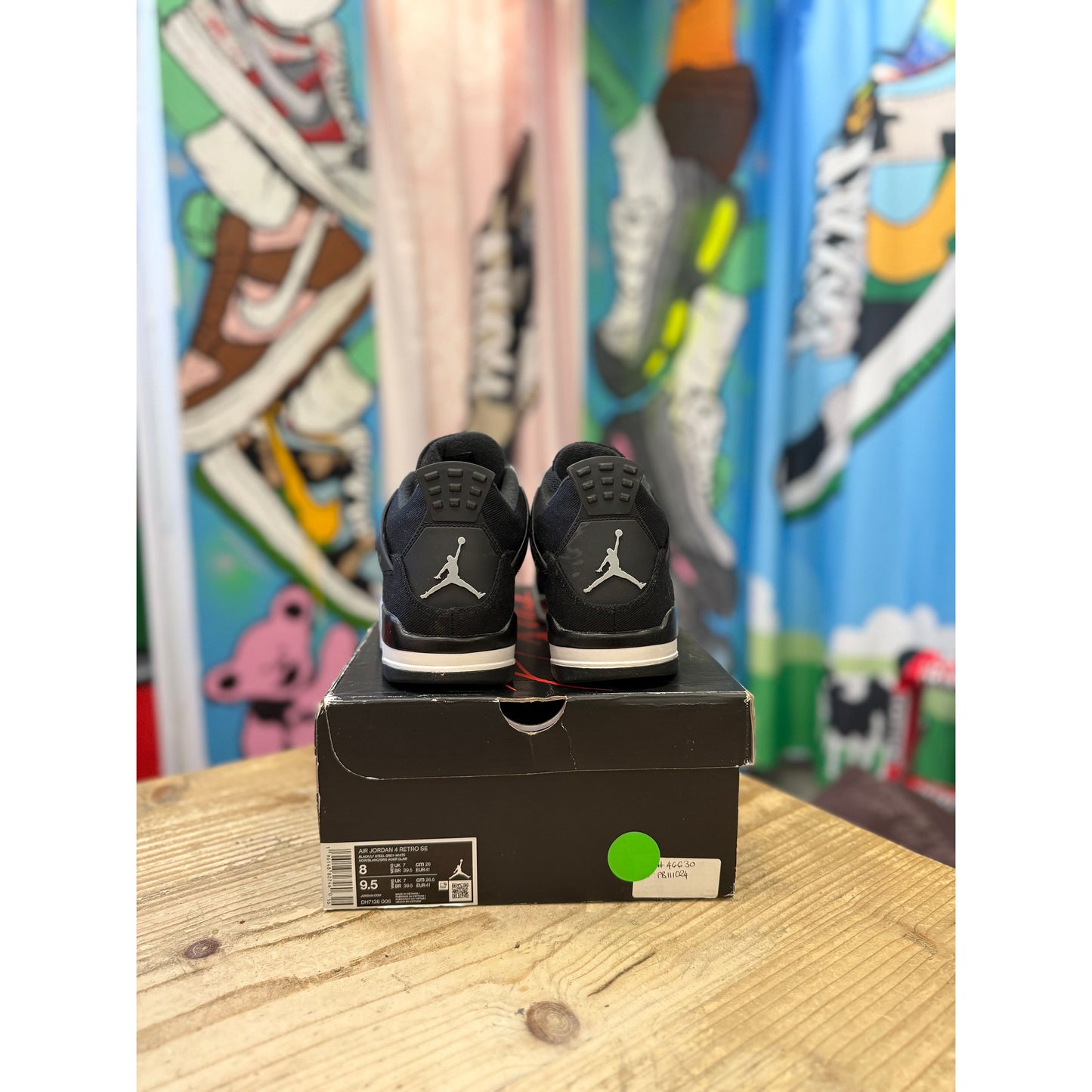 Jordan 4 Black Canvas UK 7