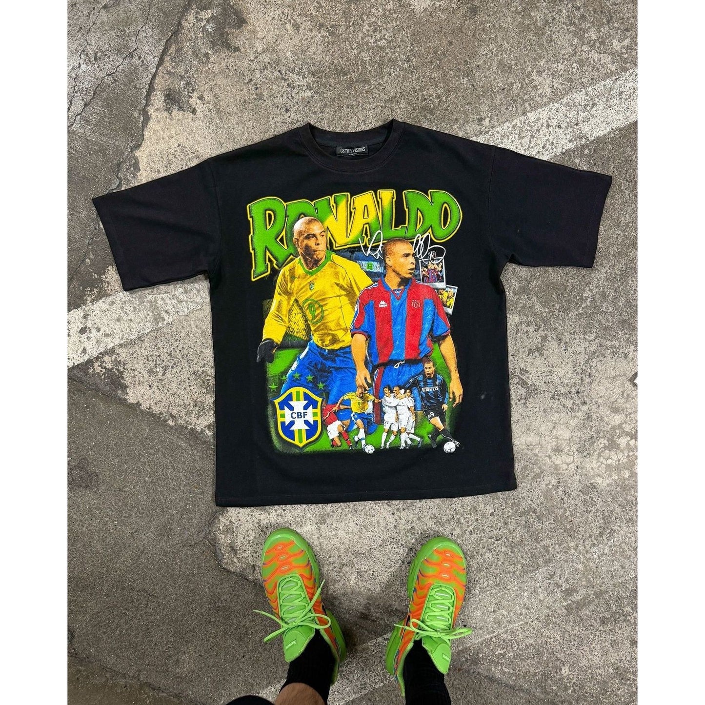 Marino Morwood Ronaldo "R9" Tee Black by Marino Morwood in Clothing. Available at KershKicks for £60.00. A must-have for fans of Marino Morwood looking to elevate their style with this T-Shirt.