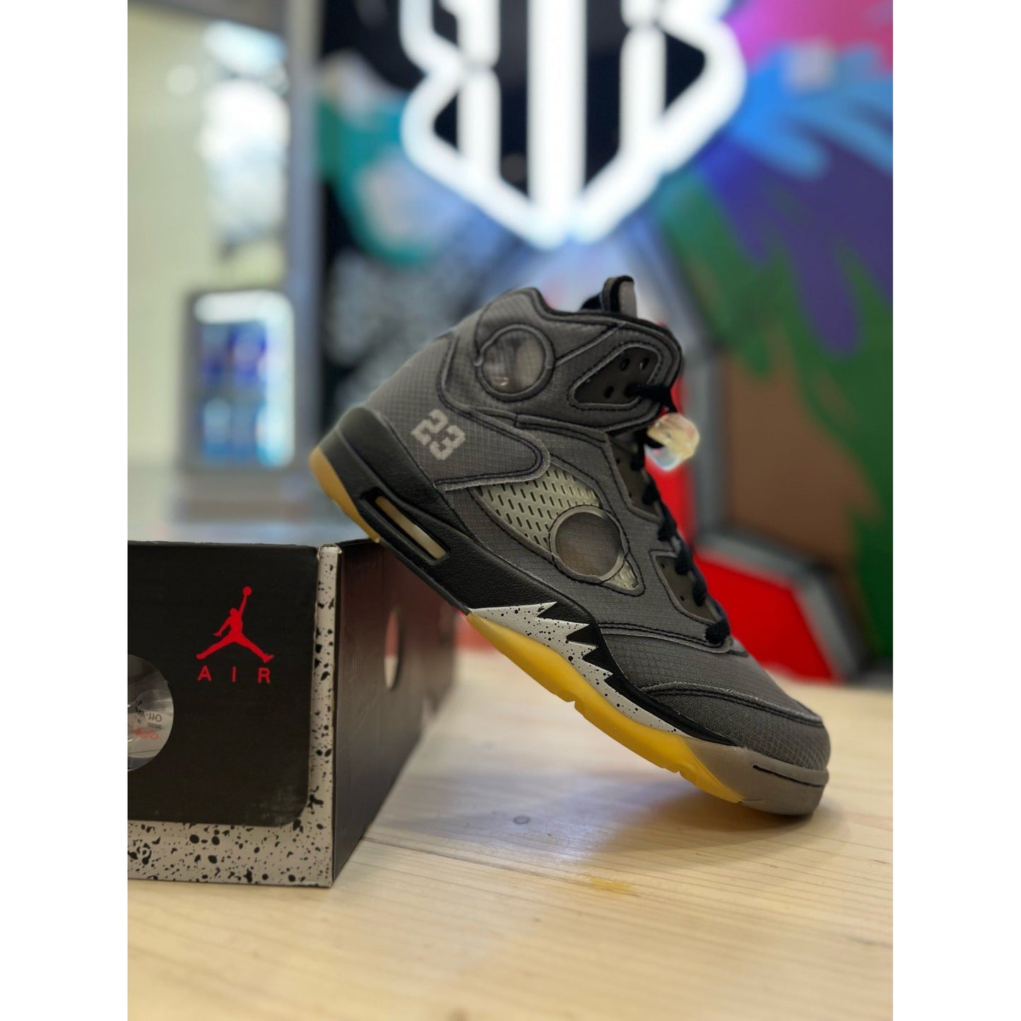 Jordan 5 Retro Off White Black by Jordan's in Shoes. Available at KershKicks for £800.00. A must-have for fans of Jordan's looking to elevate their style with this Shoes.