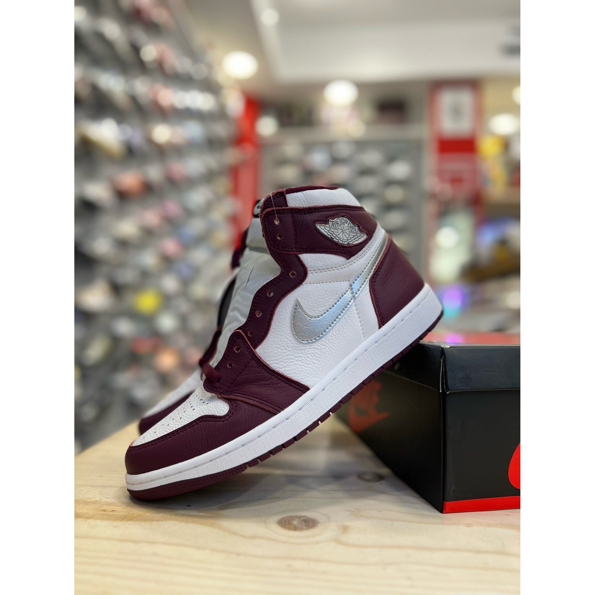 Jordan 1 Retro High OG Bordeaux by Jordan's in Shoes. Available at KershKicks for £175.00. A must-have for fans of Jordan's looking to elevate their style with this Shoes.