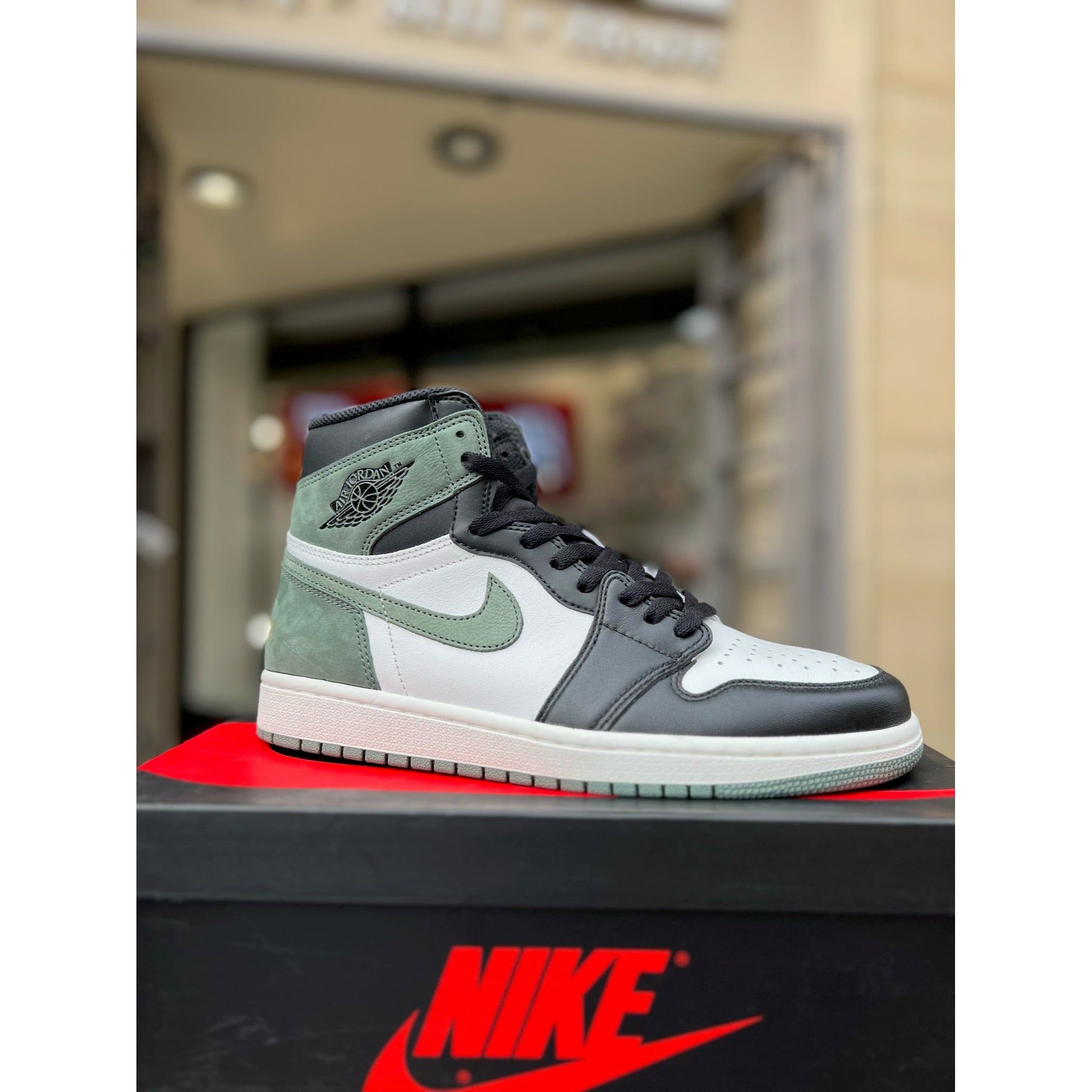 Jordan 1 Retro High Clay Green by Jordan's in Shoes. Available at KershKicks for £600.00. A must-have for fans of Jordan's looking to elevate their style with this Shoes.