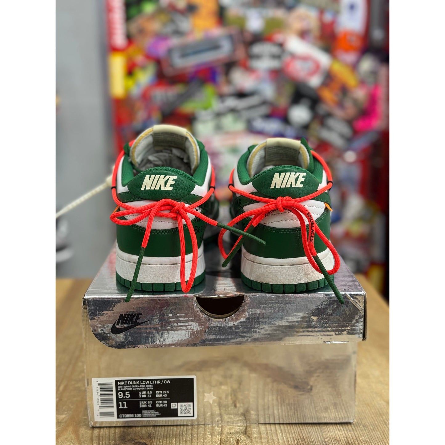 Nike Dunk Low Off-White Pine Green UK 8.5