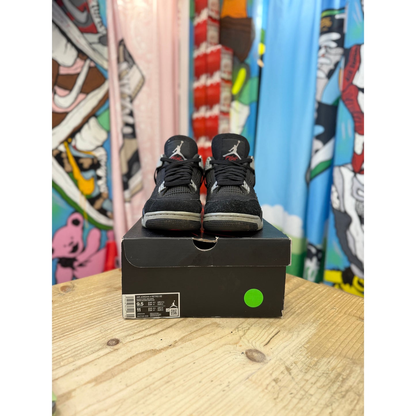 Jordan 4 Black Canvas UK8.5