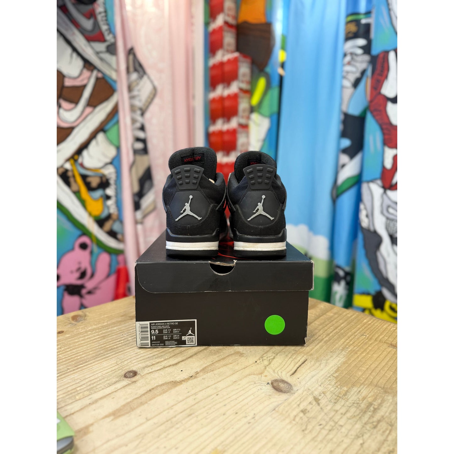 Jordan 4 Black Canvas UK8.5