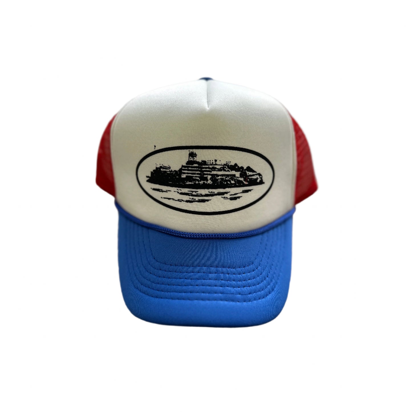Corteiz Alcatraz Trucker Hat Red/White/Blue
