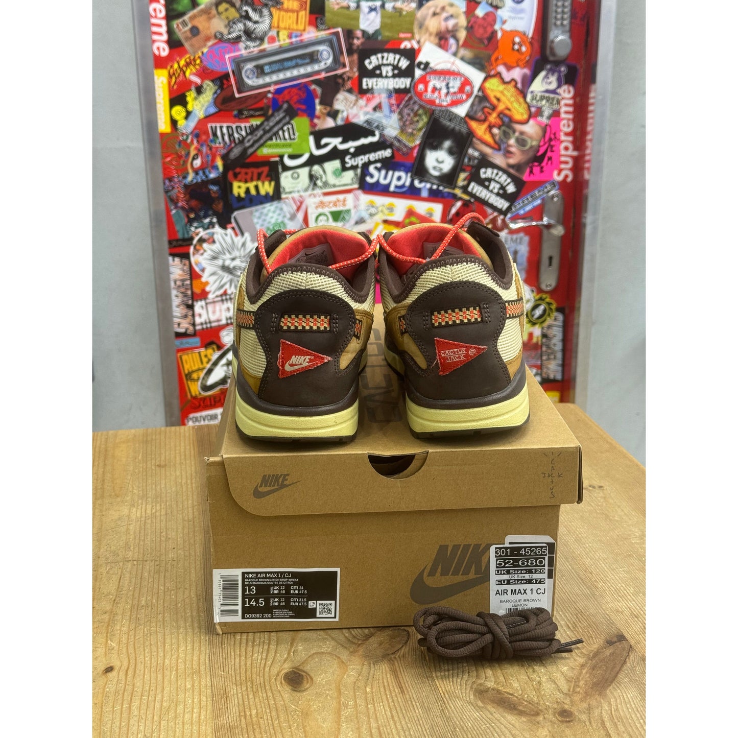 Nike Air Max 1 Travis Scott Cactus Jack Baroque Brown UK 12