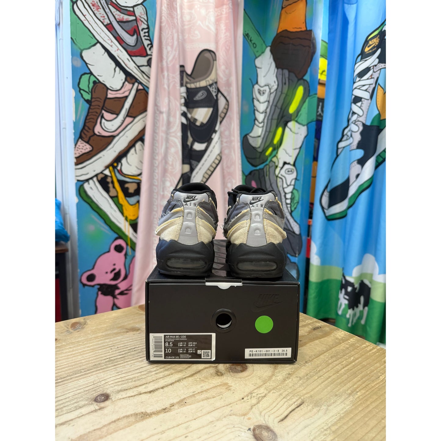 Nike Air Max 95 CDG Comme Des Garcons Black Grey UK7.5