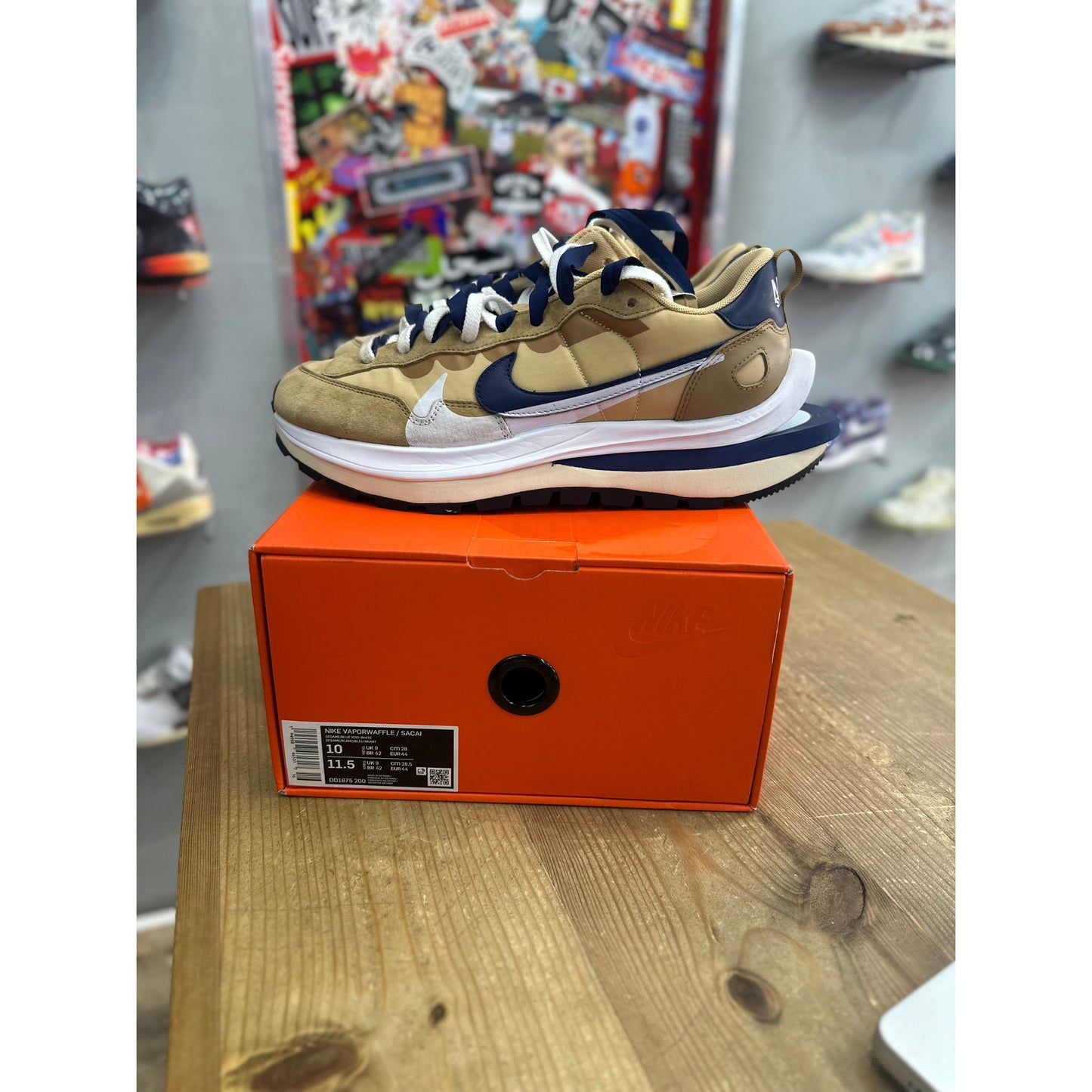 Nike Vaporwaffle sacai Sesame Blue Void UK 9