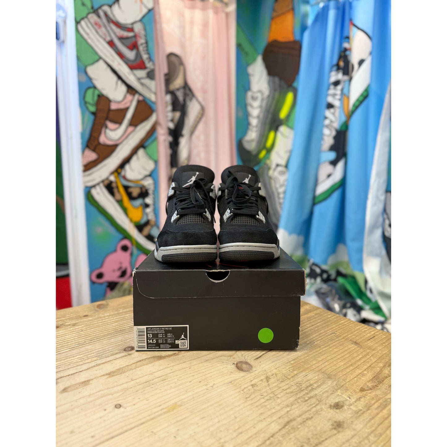 Jordan 4 Black Canvas UK12