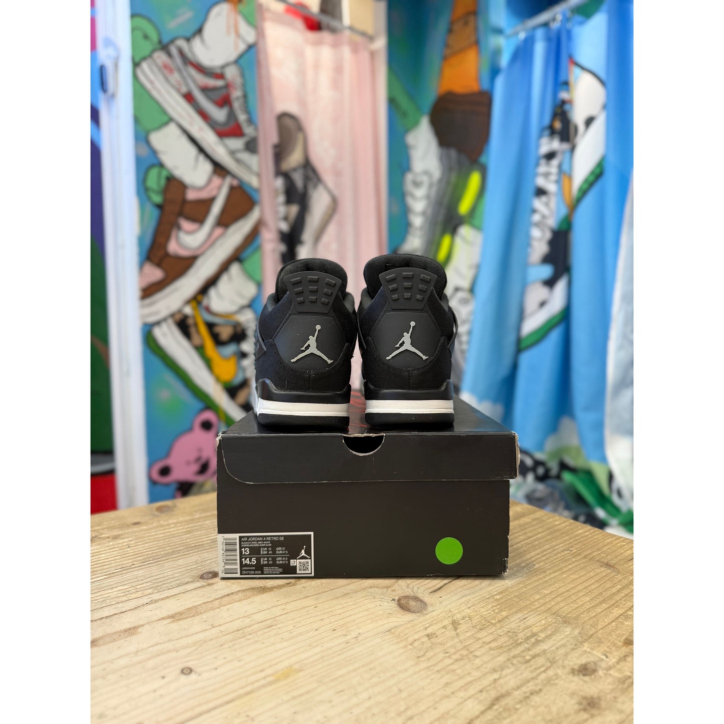 Jordan 4 Black Canvas UK12