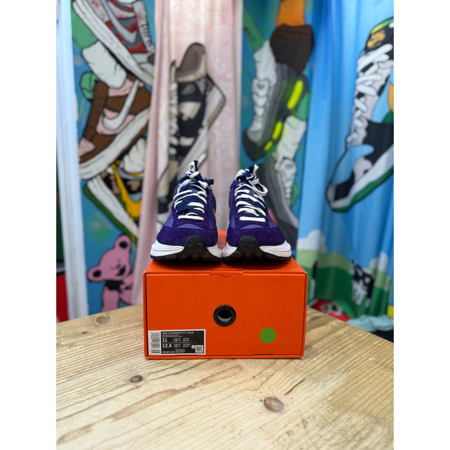 Nike Sacai Vaporwaffle Dark Iris UK10
