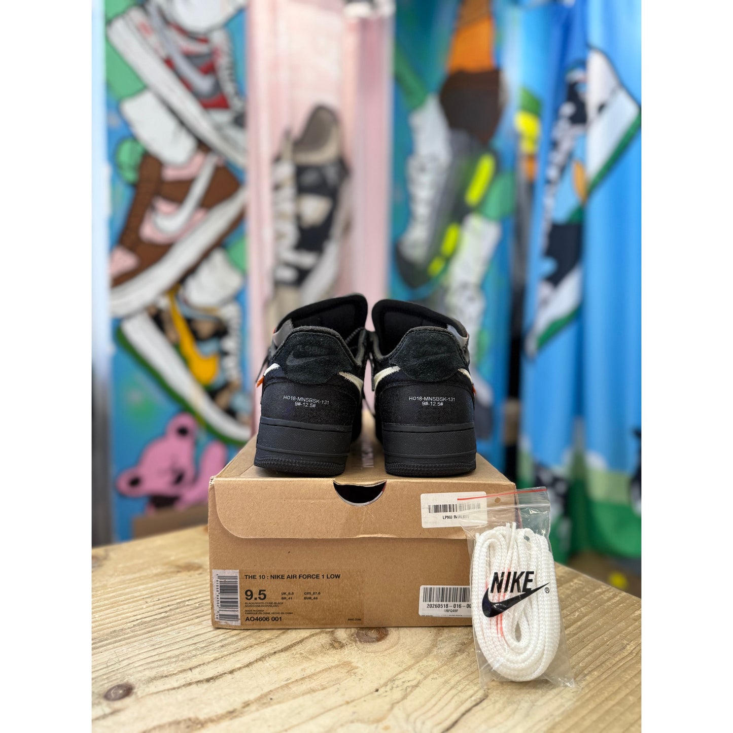 Nike Air Force 1 Low Off White Black UK 8.5