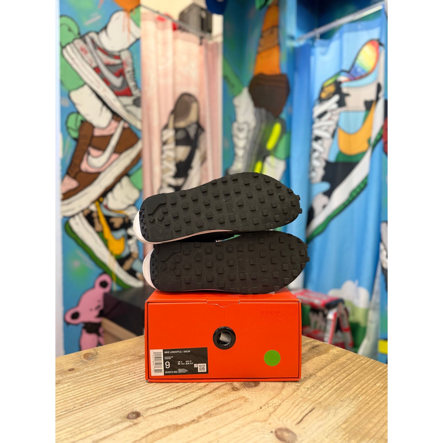 Nike Sacai LDWaffle Black Nylon UK 8