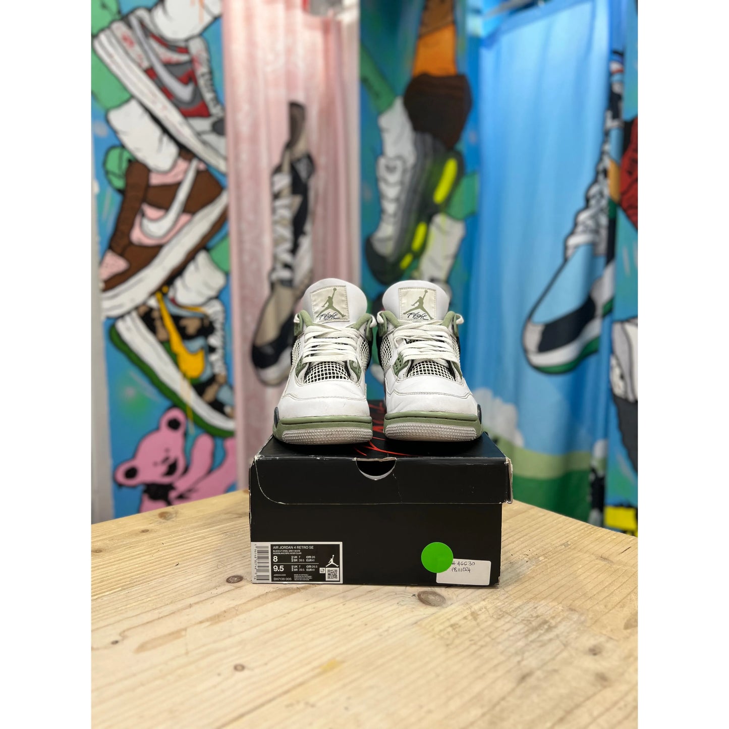Jordan 4 Seafoam UK 9.5 by Jordan's in . Available at KershKicks for £170.00. A must-have for fans of Jordan's looking to elevate their style with this Kershkicked.