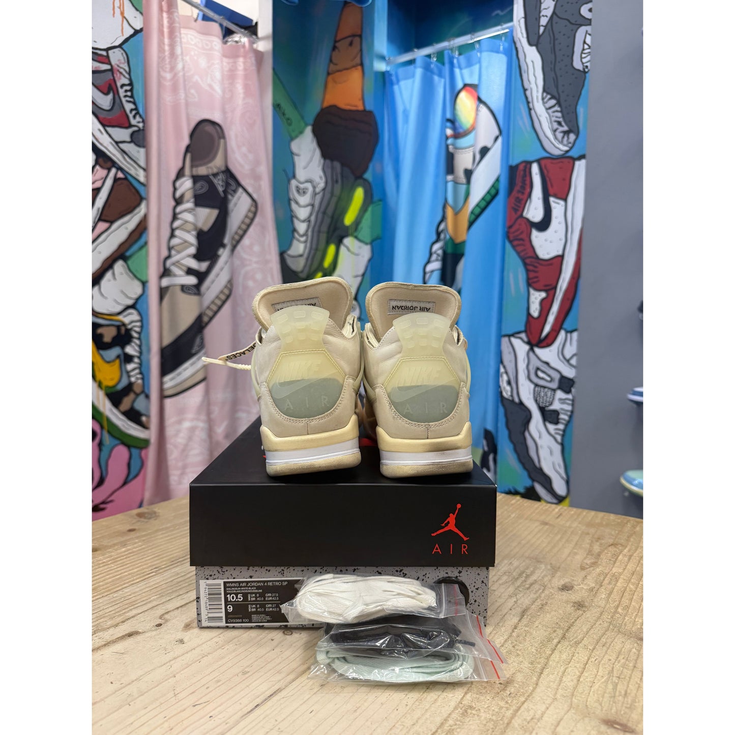 Jordan 4 Off White Sail UK 8,