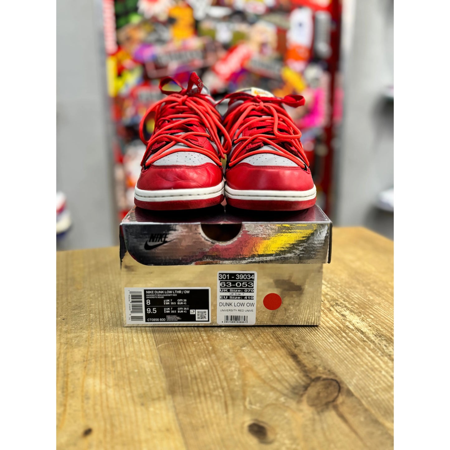 Nike Dunk Low Off-White University Red UK 7