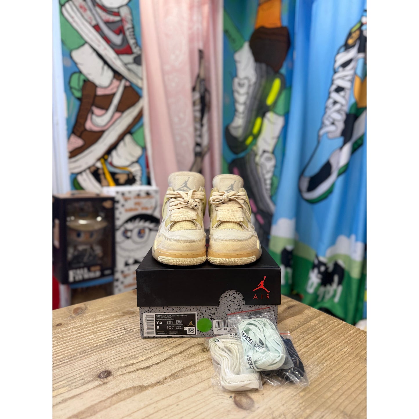 Jordan 4 Off White Sail UK 5