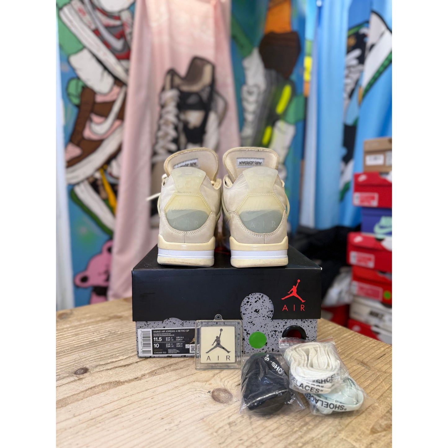 Jordan 4 Off White Sail UK 9