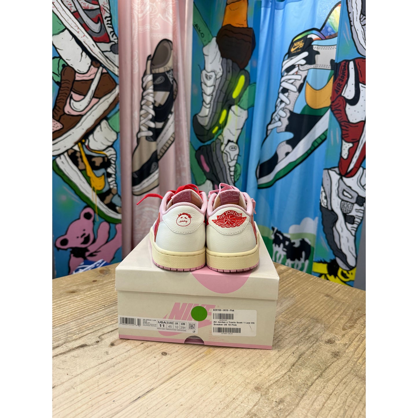 Jordan 1 Low Travis Scott Sail Tropical Pink UK10