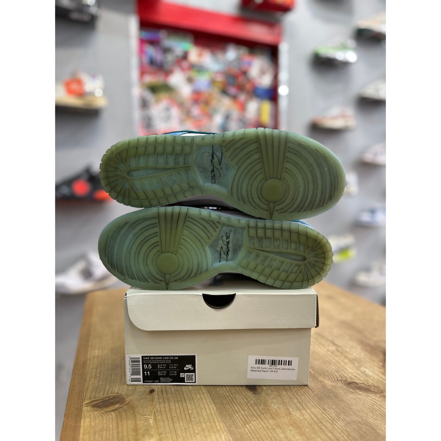 Nike SB Dunk Low Futura Laboratories Bleached Aqua UK 8.5