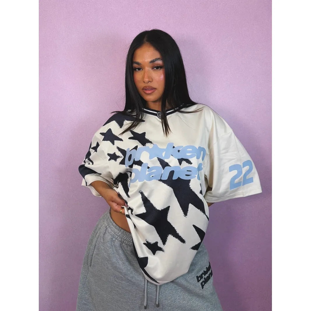 BPM ALLSTARS FOOTBALL JERSEY VANILLA WHITE SKY BLUE